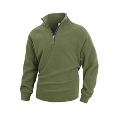 Slim-Fit Stand Collar Long Sleeve Pullover Coral Fleece Coat For Men - TikTopia