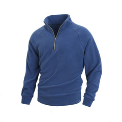 Slim-Fit Stand Collar Long Sleeve Pullover Coral Fleece Coat For Men - TikTopia