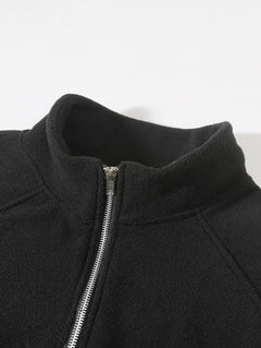 Slim-Fit Stand Collar Long Sleeve Pullover Coral Fleece Coat For Men - TikTopia