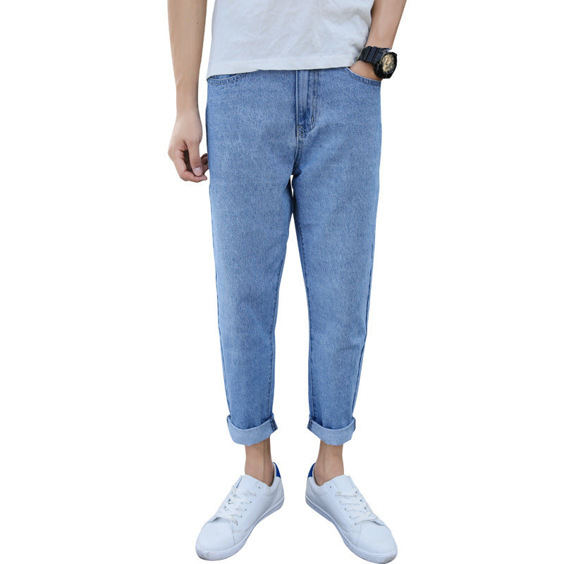 Men's Loose Straight Fashion Brand High-end Spring And Autumn New Small Harem Jeans - TikTopia
