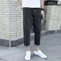 Men's Loose Straight Fashion Brand High-end Spring And Autumn New Small Harem Jeans - TikTopia
