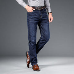 Men's Jeans Straight Loose Elastic Business Trousers - TikTopia