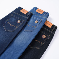 Men's Jeans Straight Loose Elastic Business Trousers - TikTopia