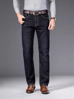 Men's Jeans Straight Loose Elastic Business Trousers - TikTopia