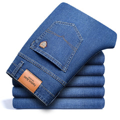 Men's Jeans Straight Loose Elastic Business Trousers - TikTopia