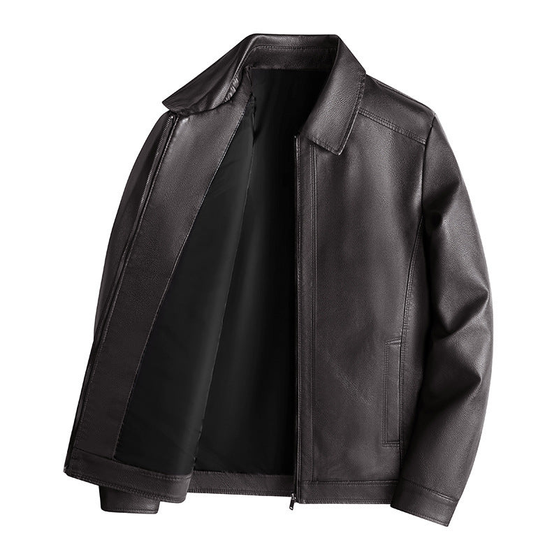 Men's Stand Collar Jacket Leather - TikTopia