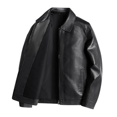 Men's Stand Collar Jacket Leather - TikTopia