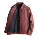 Men's Stand Collar Jacket Leather - TikTopia