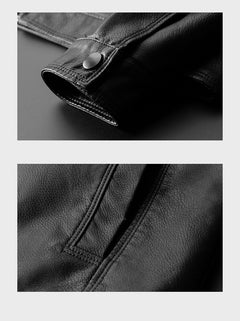 Men's Stand Collar Jacket Leather - TikTopia