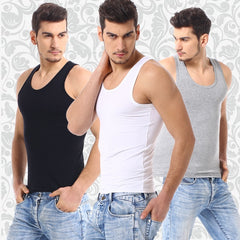 Men's Pure Color Minimal Versatile Cotton Vest - TikTopia