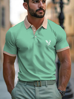 Casual Style Commuter's All-matching Digital Printing Lapel Men's Polo Shirt - TikTopia