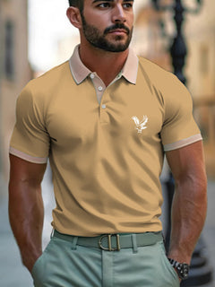 Casual Style Commuter's All-matching Digital Printing Lapel Men's Polo Shirt - TikTopia