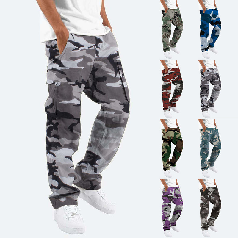 Fashion Camouflage Overalls Men's Printing Fashion Outdoor Overalls Straight Rope Overalls Men's ClothingMen's Pants Casual - TikTopia