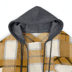 Men's Flannel Jacket Zipper Hooded Jacket - TikTopia