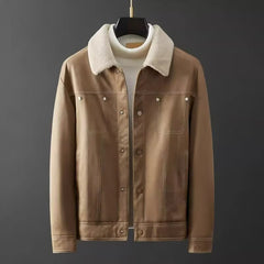 Suede Fabric Jacket Men's Short Autumn And Winter Thickened Work Clothes - TikTopia