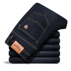 Fleece-lined Men's Loose Straight Plus Size Jeans - TikTopia