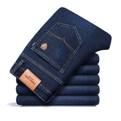 Fleece-lined Men's Loose Straight Plus Size Jeans - TikTopia