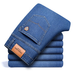Fleece-lined Men's Loose Straight Plus Size Jeans - TikTopia