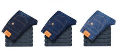 Fleece-lined Men's Loose Straight Plus Size Jeans