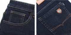 Fleece-lined Men's Loose Straight Plus Size Jeans