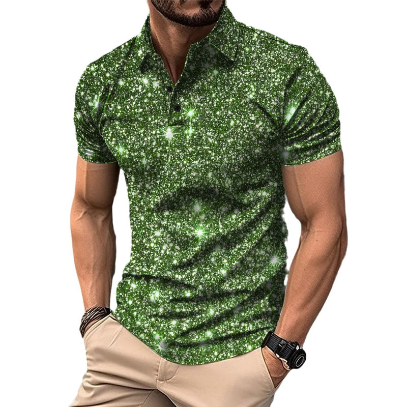 Polo Shirt Digital Printing Button Street Casual T-shirt - TikTopia
