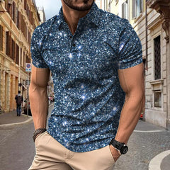 Polo Shirt Digital Printing Button Street Casual T-shirt - TikTopia