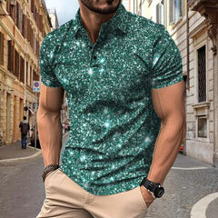 Polo Shirt Digital Printing Button Street Casual T-shirt - TikTopia