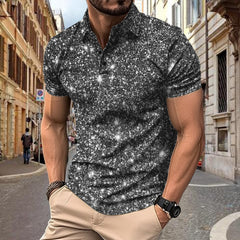 Polo Shirt Digital Printing Button Street Casual T-shirt - TikTopia