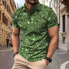 Polo Shirt Digital Printing Button Street Casual T-shirt - TikTopia