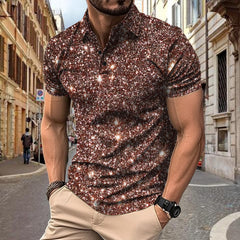 Polo Shirt Digital Printing Button Street Casual T-shirt - TikTopia