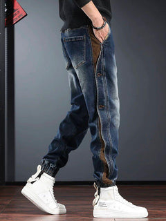 American-style Heavy New Patchwork Overalls Men - TikTopia