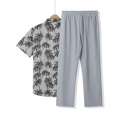Beach Vacation Casual Loose Trousers Two-piece Suit For Men - TikTopia
