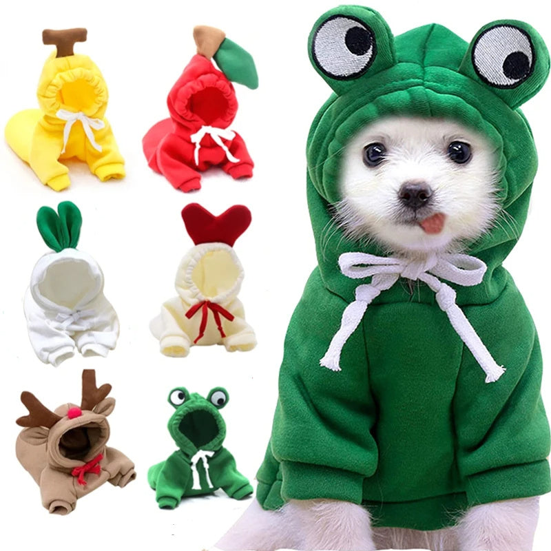 Cute Fruit Dog Clothes For Small Dogs Hoodies Winter Warm Fleece Pet Clothing Puppy Cat Costume Coat For French Chihuahua Outfit - TikTopia