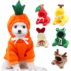 Cute Fruit Dog Clothes For Small Dogs Hoodies Winter Warm Fleece Pet Clothing Puppy Cat Costume Coat For French Chihuahua Outfit - TikTopia