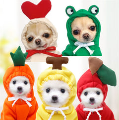 Cute Fruit Dog Clothes For Small Dogs Hoodies Winter Warm Fleece Pet Clothing Puppy Cat Costume Coat For French Chihuahua Outfit - TikTopia