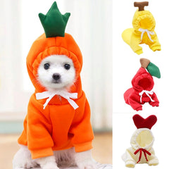 Cute Fruit Dog Clothes For Small Dogs Hoodies Winter Warm Fleece Pet Clothing Puppy Cat Costume Coat For French Chihuahua Outfit - TikTopia