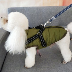Waterproof Dog Clothes Winter Dog Coat With Harness Warm Pet Clothing Big Dog Jacket Chihuahua Labrador Coat Costume - TikTopia