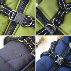 Waterproof Dog Clothes Winter Dog Coat With Harness Warm Pet Clothing Big Dog Jacket Chihuahua Labrador Coat Costume - TikTopia