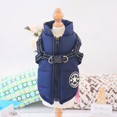 Waterproof Dog Clothes Winter Dog Coat With Harness Warm Pet Clothing Big Dog Jacket Chihuahua Labrador Coat Costume - TikTopia