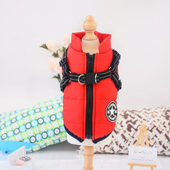 Waterproof Dog Clothes Winter Dog Coat With Harness Warm Pet Clothing Big Dog Jacket Chihuahua Labrador Coat Costume - TikTopia