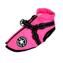 Waterproof Dog Clothes Winter Dog Coat With Harness Warm Pet Clothing Big Dog Jacket Chihuahua Labrador Coat Costume - TikTopia