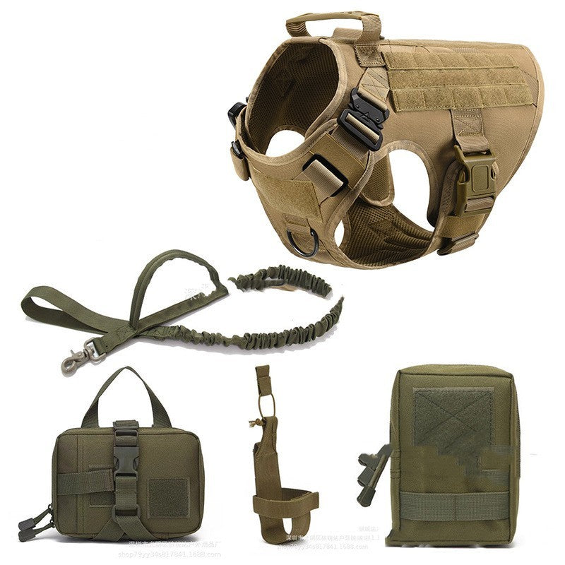 Tactical Dog Harness Pet German Shepherd K9 Training Vest Dog Harness And Leash Set For All Breeds Dogs - TikTopia