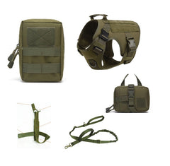 Tactical Dog Harness Pet German Shepherd K9 Training Vest Dog Harness And Leash Set For All Breeds Dogs - TikTopia
