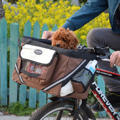 Pet Bicycle Carrier Cat Dog Bicycle Bag Bike Removable Basket Handlebar Front Basket Small Cat Dog Carrier - TikTopia