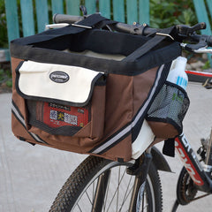 Pet Bicycle Carrier Cat Dog Bicycle Bag Bike Removable Basket Handlebar Front Basket Small Cat Dog Carrier - TikTopia