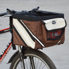 Pet Bicycle Carrier Cat Dog Bicycle Bag Bike Removable Basket Handlebar Front Basket Small Cat Dog Carrier - TikTopia
