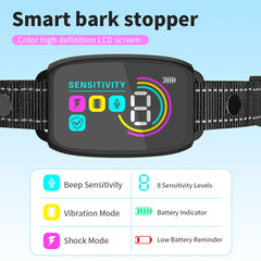 Smart Automatic Anti Barking Dog Collar Rechargeable Bark Stopper Stop Barking HD Digital Display IP67 Waterproof Collar For Dogs Pet Products - TikTopia