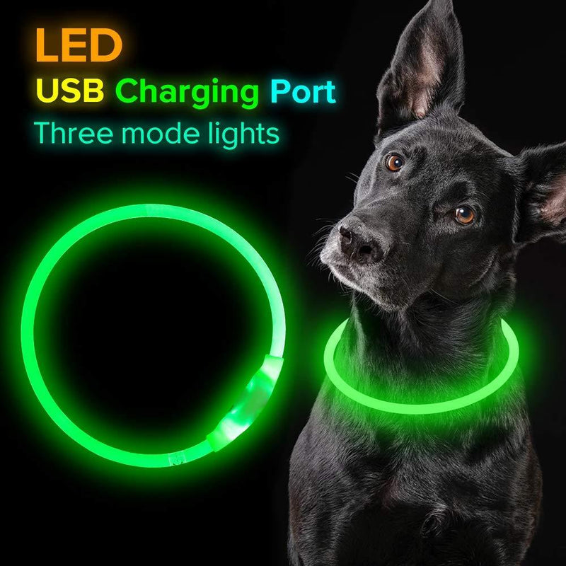 Pet Flashing Collar USB Rechargeable Glowing Necklace Safety Collar Light Up Collars For Night Walking Electric Dog Collar Neon - TikTopia