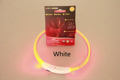 Pet Flashing Collar USB Rechargeable Glowing Necklace Safety Collar Light Up Collars For Night Walking Electric Dog Collar Neon - TikTopia