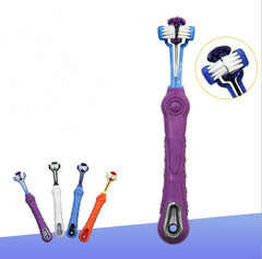 Three Sided Pet Toothbrush Dog Brush Bad Breath Tartar Teeth Care - TikTopia